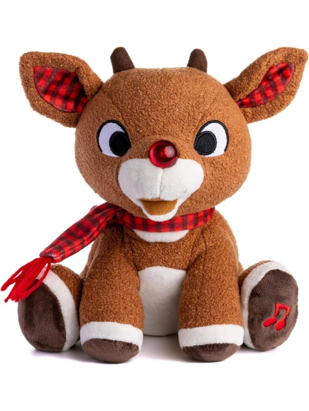 Plush Musical Stuffed Animal Toy - Rudolph the Red-Nosed Reindeer with Lights